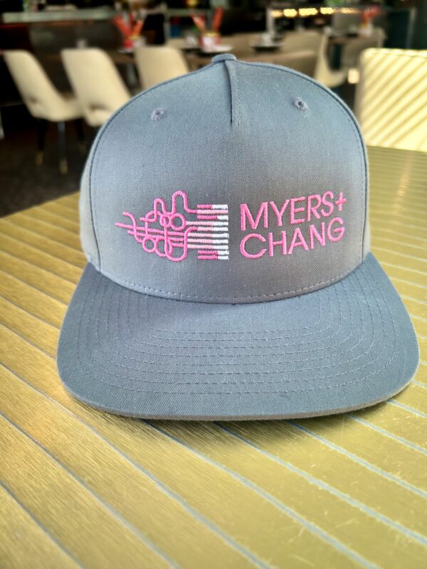 Gray Adjustable Hat with Hot Pink Logo - Image 3